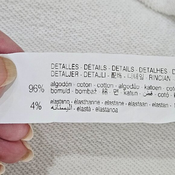 Zara Embroidered Floral Top Sweater Long Sleeve Sz Large White Boho Cottagecore - Picture 10 of 10